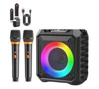 Macchina For Karaoke Con 2 Microfoni, Altoparlante Bluetooth Luce LED, Set Domestico Riproduzione Chiara Del Suono
