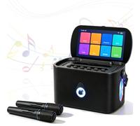Macchina for karaoke portatile all-in-one con touch screen pieghevole | Altoparlante karaoke WiFi e Bluetooth con 2 microfoni wireless, supporto scheda TF USB for feste in casa