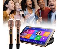 Macchina For Karaoke Tutto In Uno Con Touch Screen E 2 Microfoni Wireless, Riverbero Digitale DSP, Supporta La Selezione Di Brani Vocali Da Dispositivi Mobili/APP | For KTV/Home Theatre(2T)