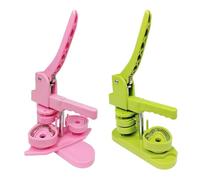 Macchina For La Produzione Di Badge Fai-da-te Forme Cuore Creatore Bottoni A Spillo Base Rotante Kit Avviamento Funzionamento Facile For I Regali Specchio A(Pink And Green)