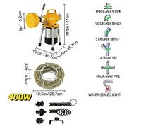 Macchina for la pulizia dello scarico del tubo della coclea 250W 400W 500W Detergente for scarico elettrico 20-125MM Set di draga for fognatura for fognature per il lavoro(400W 11PCS)