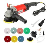 Macchina for l'iniezione dell'acqua elettrica della velocità regolabile 1400W for la pietra bagnata del granito di marmo con il cuscinetto di lucidatura di 7 pezzi