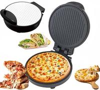 Macchina For Pizza, Teglia Elettrica, Forno For Pizza Da Interno Con Superficie Antiaderente, Apertura A 180 Gradi, Doppi Elementi Riscaldanti, Piastra For Pancake Da 10 Pollici For Pizza