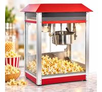Macchina for popcorn stile cinema, rosso argento | Design classico, struttura in vetro temperato for uso commerciale