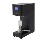 Macchina for sigillatura sottovuoto for barattoli lattine Sigilla bottiglie di plastica alluminio tè al latte con diametro di 5-10 cm sigillatrice for barattoli di conserva(Black)