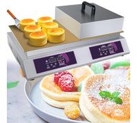 Macchina for soufflé commerciale, macchina for soufflé Dorayaki, piastra for waffle antiaderente, 2 piastre riscaldanti in rame, controllo digitale della temperatura
