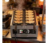 Macchina for waffle Taiyaki, acciaio inossidabile, 3000 W, con 6 slot for stampi a forma di pesce, regolabile da 50 a 300 ℃, negozio di snack, bancarella di cibo
