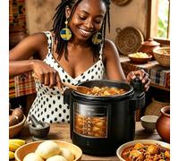 Macchina for Yam Pestato da 6L, 1000W, con Timer, Design Sicuro e Facile da Pulire, Robot da Cucina Ideale for Fufu, Amala, Banku, Adatta for 5-6 Persone