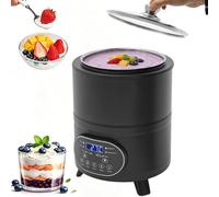 Macchina for yogurt e formaggio cremoso da 400W, con temperature e timer,6programmi preimpostati, for yogurt biologico fatto in casa, formaggio e vino alla frutta(Black,8L)