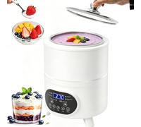 Macchina for yogurt e formaggio cremoso da 400W, con temperature e timer,6programmi preimpostati, for yogurt biologico fatto in casa, formaggio e vino alla frutta(White,8L)