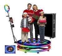 Macchina fotografica 360 per feste, display olografico, logo personalizzato, luce RGB 360 Slow Motion Photo Video Booth con custodia da volo (100 cm)