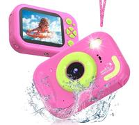 Macchina Fotografica Bambini, 48MP 1080P Macchina Fotografica Subacquea Fotocamera Impermeabile Digitale Bambini con 2,4 Pollici Schermo, 32GB Scheda, Flash LED, Regalo per Bambina e Bambino 3-12 Anni