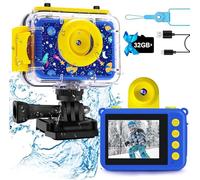 Macchina Fotografica Bambini, Fotocamera Bambina Digitale Camera Impermeabile con schermo IPS da 2,4 pollici, Regalo Bambino e Bambina 3 4 5 6 7 8 9 10 anni,Regalo di Compleanno/Natale (Blu Navy)