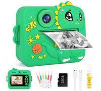 Macchina Fotografica Bambini Istantanea, 2,4 Pollici 1080P Fotocamera Bambini Selfie, Fotocamera Digitale Bambini con 32GB Scheda e Carta Fotografica, Regali Giornata dei bambini da 3-12 Anni (Verde)