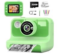 Macchina Fotografica Bambini Istantanea,LETSHAHA 1080P 20MP 10X Macchina Fotografica Istantanea Bambini con 3 Rotoli Carta Termica Nero,Scheda da 32 GB,di Età compresa tra 3 e 12 Anni Ragazzo, Ragazza