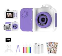 Macchina fotografica bambini istantanea,Regalo di Natale e Compleanno per giochi Bambina 4 5 6 7 8 9 10 11 12 Anni, Fotocamera Digitale Selfie 1080P con 5 Rotoli di Carta Termica e Scheda da 32GB