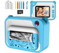 Macchina Fotografica Bambini Istantanea,ULEWAY Digitale Fotocamera 1080P HD Videocamera Giochi con 32GB Scheda SD, 5 Penne Colorate, Regalo di Compleanno per Ragazzi e ragazze 3-12 Anni (Blu)