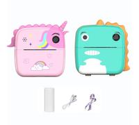 Macchina Fotografica Bambini Stampa Istantanea, Design Unicorno e Dinosauro, Schermo LCD 2.4", Fotocamera per Bambini 2-14 Anni, Laccetto Incluso, Stimola Creatività e Immaginazione