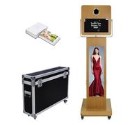 Macchina fotografica con specchio touch screen e schermo LCD diviso Photo Booth stazione selfie Shell Stand Photobooth macchina per eventi (Machine+Mini stampante)