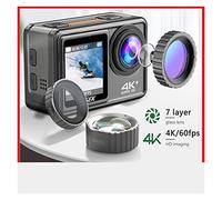 Macchina fotografica d'azione S81ER Action Camera 4K 60FPS EIS Video con obiettivo filtro opzionale 24MP Zoom 1080P Webcam Vlog WiFi Cam sportiva con telecomando ( Color : 4K Camera Only , Size : 5 )