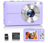 Macchina Fotografica Digitale 1080P Fotocamera 44MP Macchina Fotografica Compatta con Schermo LCD da 2,4", Zoom Digitale 16x, Scheda di Memoria Micro 32G, 1 Batteria per Bambini, Adolescenti - Violet