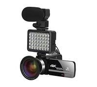 Macchina fotografica digitale, 2 PCS Videocamera 4K Videocamera digitale for lo streaming Vlog Recorder 18X Time-Lapse Webcam Stabilizzatore(16G SD Card,Blauw)