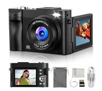 Macchina Fotografica Digitale 4K Ultra HD: 50MP Fotocamera Macchine per Principianti - Flip 180° Videocamera con Scheda di Memoria Da 32GB - Digitale Camera con Autofocus 16X Zoom