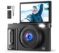 Macchina Fotografica Digitale 4K Ultra HD: 64MP Fotocamera Macchine per Principianti - Digitale Camera con Autofocus 16X Zoom - Flip 180° Videocamera con Scheda di Memoria Da 32GB Nero - YYZA9