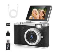 Macchina Fotografica Digitale con Scheda 32GB, 1080P 40MP Fotocamera Digitale Compatta con schermo da 2,4 pollici 180°, Fotocamere Digitali Per Bambini Adolescenti Adulto Principianti (Nero)