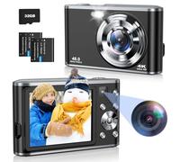 Macchina Fotografica Digitale con Scheda da 32GB, 48MP 4K HD Fotocamera con Zoom Digitale 16X e 2 Batterie per Ragazzi, 2.8"LCD Ricaricabile per Principianti