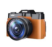 Macchina fotografica digitale, Macro Lens 4K Digital Camera Flip Screen Selfie Camcorder 48MP Vlog Webcam Videoregistratore vintage 16X grandangolare(NO SD Card,With Lens Fliter-03)