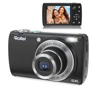 Macchina Fotografica Digitale Rollei Powerflex Compact, 64MP 5K Fotocamera Digitale Zoom 5X con Doppia Fotocamera & AutoFocus Digital Camera Compatta con Touch Screen da 2.8" Nero per Bambini Studenti