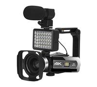 Macchina fotografica digitale, Videocamera 4K Videoregistratore digitale for lo streaming di blog 18X Fotografia all'aperto Auto Focus Web Camera Vlog(64G SD Card)