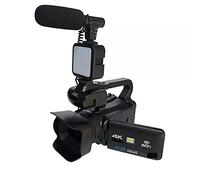 Macchina fotografica digitale, Videocamera da 64 MP Videocamera Full 4K 60FPS for lo streaming live Webcam 18X Auto Focus Vlog Recorder 4quot; Ruota schermo(64G SD Card,With Light MIC)