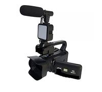 Macchina fotografica digitale, Videocamera for streaming live da 64 MP Videocamera digitale 4K Webcam 18X Ruota Touch Screen Registratore video Vlog Zoom 18X(128GB SD Card,With Light MIC)