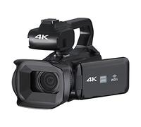 Macchina fotografica digitale, Videocamera professionale 18X Full 4K 60FPS for webcam live streaming Videocamera digitale da 64 MP 4 Registratore Vlog con schermo rotante(64G SD Card,Standard)