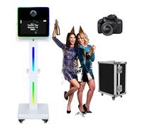 Macchina fotografica DSLR per selfie da 15,6 pollici, portatile, con touch screen, con custodia da volo, cabina fotografica a specchio con luce RGB per eventi di festa di nozze (Machine + fotocamera)