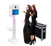 Macchina fotografica DSLR, touch screen da 15,6", portatile, con specchio, per foto, telecomando con app, software, custodia per voli, photobooth per feste, matrimoni, eventi in affitto (bianco