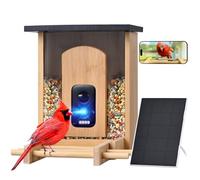 Macchina fotografica intelligente dell'alimentatore dell'uccello | Riconoscimento degli uccelli AI per oltre 16000 specie, avvisi di movimento, visione notturna, facile ricarica
