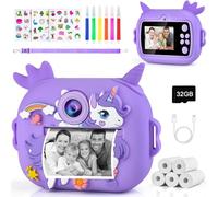 Macchina Fotografica Istantanea Bambini Fotocamera Bambina +5 Rotoli di Carta Termica Bambino Telecamera Digitale Stampa Foto Instant Camera Regalo Bambina Giochi Giocattoli Bambini Bimba 3-11 Anni