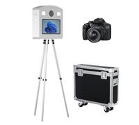 Macchina fotografica portatile, cabina fotografica da 15,6 pollici con mini PC, treppiede, perfetta per matrimoni, Halloween, feste, eventi (Machine + fotocamera)