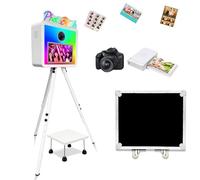 Macchina fotografica portatile con touchscreen da 15,6 pollici, include supporto per stampante, altezza regolabile, mini PC integrato, luce RGB, custodia da viaggio per feste, matrimoni, eventi