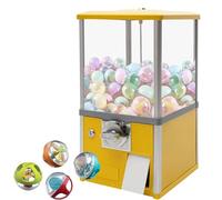 Macchina Gashapon Commerciale, Distributore Automatico di Giocattoli e Caramelle a Mo-neta, Rotazione 360°, Senza Elettricità, Ideale per Centri Commerciali e Parchi Giochi(Yellow)