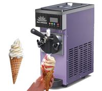 Macchina Gelato Soft Da Banco Monogusto,Macchina per Gelato Commerciale,Con Compressore Autorefrigerante,4-5 Kg/H Pannello Lcd,Pulizia Automatica Di Preraffreddamento per Gelato Soft,Yogurt,Purple