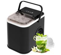 Macchina Ghiaccio, 120W Macchina del Ghiaccio Casa, 12 kg/24h, 8 Cubetti di Ghiaccio Pronti in 6 minuti, Fabbricatore di ghiaccio con sensore a infrarossi e autopulente (Nero)