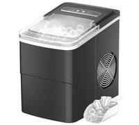 Macchina Ghiaccio 12KG/24h, 2.2L Macchina del Ghiaccio Casa Professionale, S/L Dimensioni, Pronto in 6-9 Minuti, Silenzioso, Ice Maker per Casa/Bar, Nero