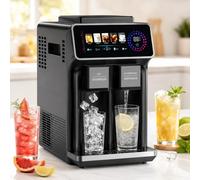Macchina Ghiaccio da Banco 3 in 1, Macchina Ghiaccio Portatile | Riempiemento Automatico, con Appuntamento 1-12h & Vaschetta 1kg, per Uso in Cucina, alle Feste e a Casa(Black)
