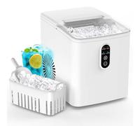 Macchina Ghiaccio da Tavolo, 12 kg/24H, 2 Dimensioni S/L, 9 Cubetti in 6 Minuti, Autopulente Con Paletta Cestello per Casa Feste Campeggio