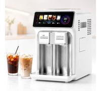 Macchina Il Ghiaccio da Banco con Dispenser d'Acqua | Con 5 Modalità di Erogazione e Display & Vaschetta 1kg, con Appuntamento 1-12h, per Caffetterie, Feste(White)