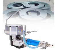 Macchina imballatrice pneumatica della cinghia d'acciaio, pressa per balle di reggiatura del metallo resistente, larghezza 19mm, spessore 0.4-0.8mm, tensione regolabile 4500N per piatti, profili, tubi